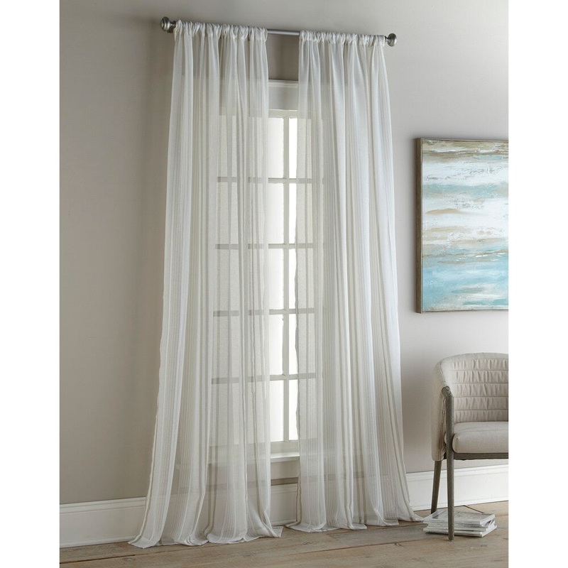 Sherry Kline Vertical Stripe 96-inch Jacquard Sheer Panel (Pair) - 52 x 96 - 52 x 96