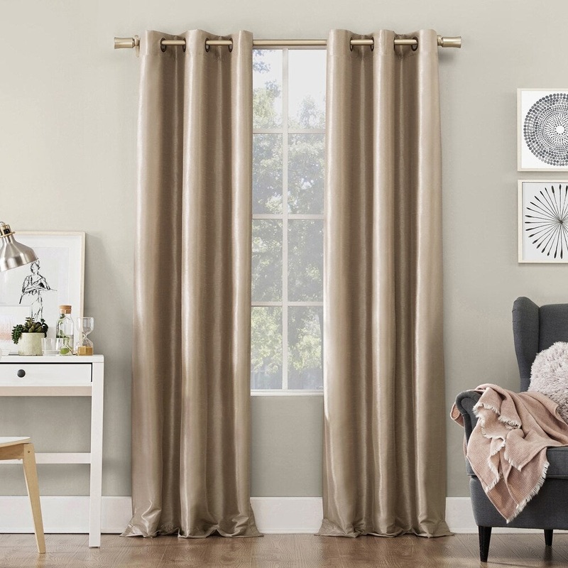 Sun Zero Dupioni Faux Silk Total Blackout Grommet Curtain Panel - 40 x 84