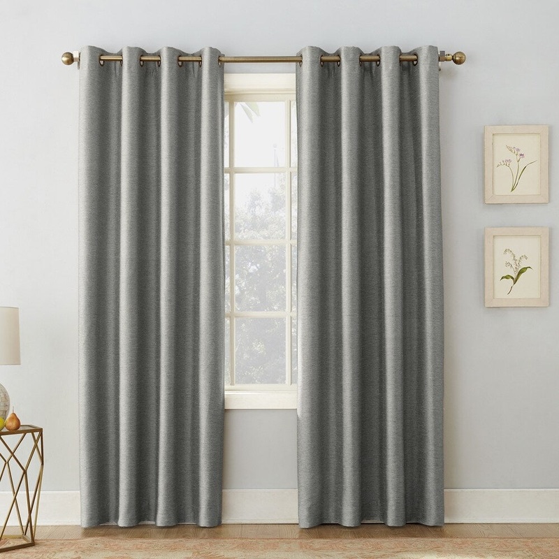 Sun Zero Isaac Woven Strie Theater Grade Extreme Total Blackout Grommet Curtain Panel - 52 x 84