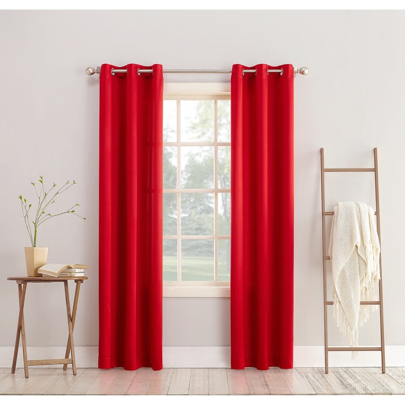 Sun Zero Talisha Red Grommet-top Room-darkening Window Panel