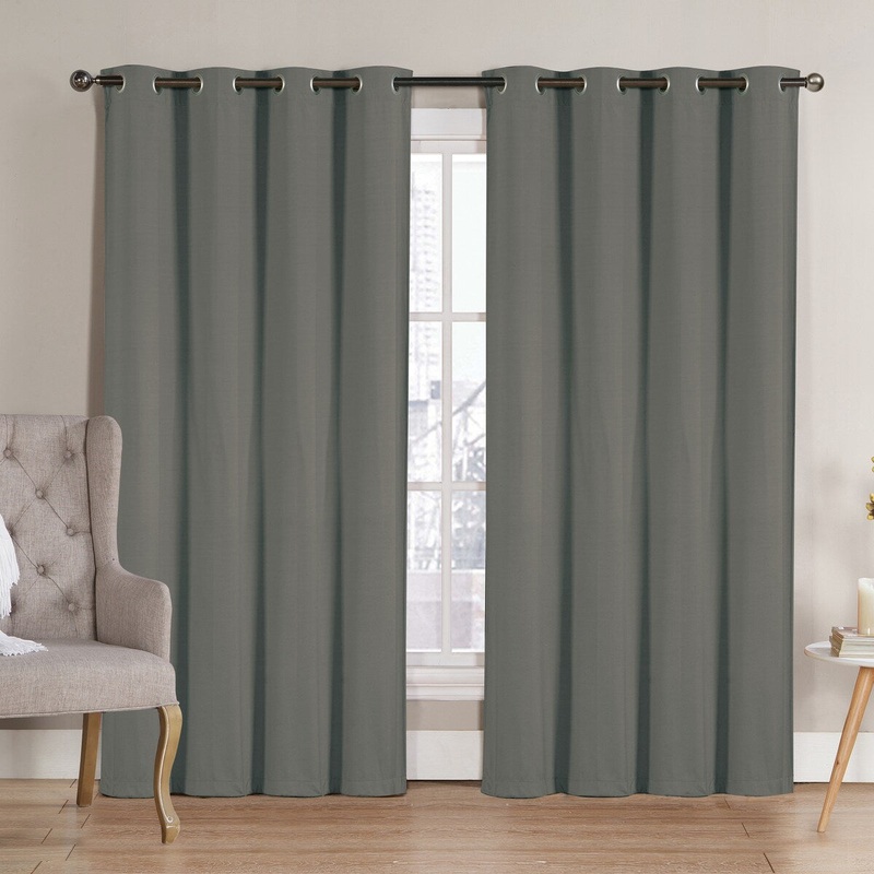 VCNY Home Jessica Solid Grey Grommet Blackout Curtain Panel - 54" x 84"
