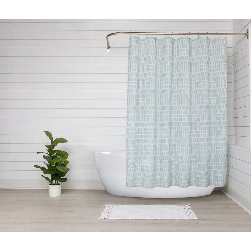-Patrice Polyester Fabric Shower Curtain, 72 by 72-Inch, Gray