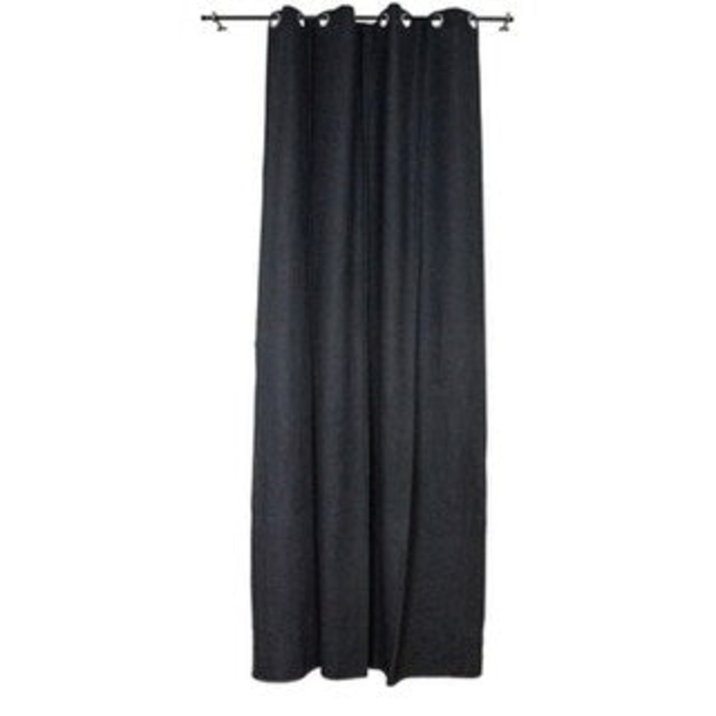 Sagebrook Home TC10290-03 Linen Curtain Panel, Contrast Stitch Charcoal Linen, 55 x 102 Inches