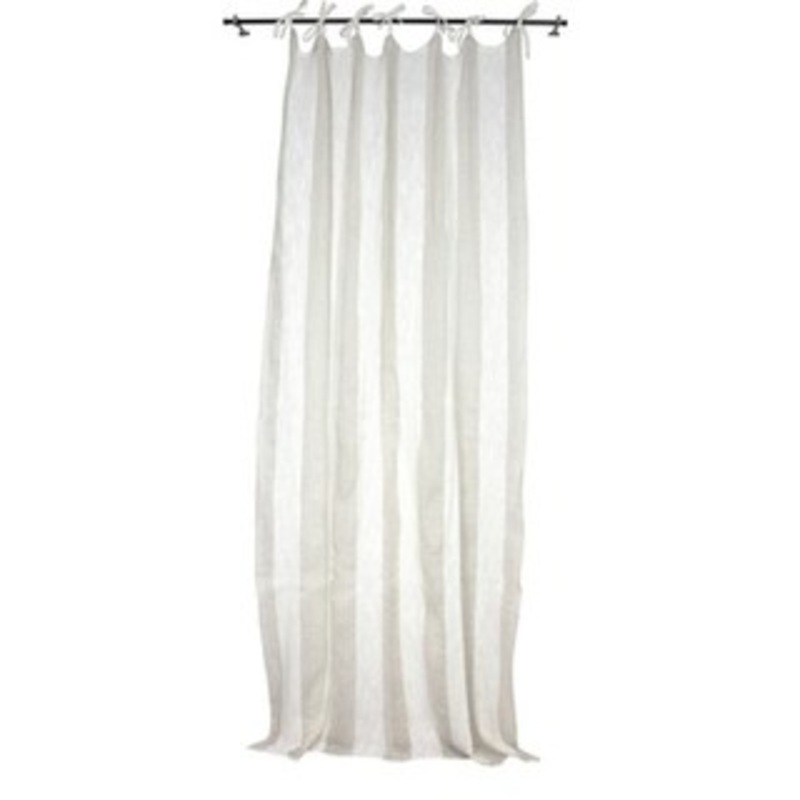 Sagebrook Home TC10292-01 Linen Striped Curtain Panel, Ecru/Linen Linen, 55 x 102 Inches