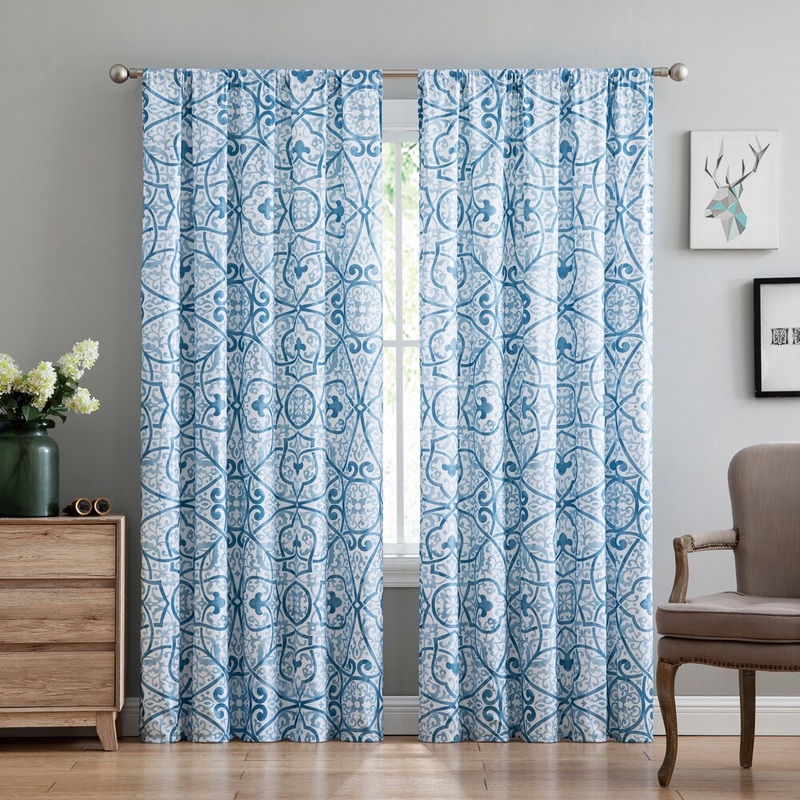 Truly Soft Everyday Marcello Scroll Printed Curtain Panel Pair