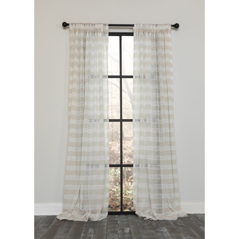 -Danielle Sheer Rod Pocket Curtain Single Panel, 54 by 63-Inch