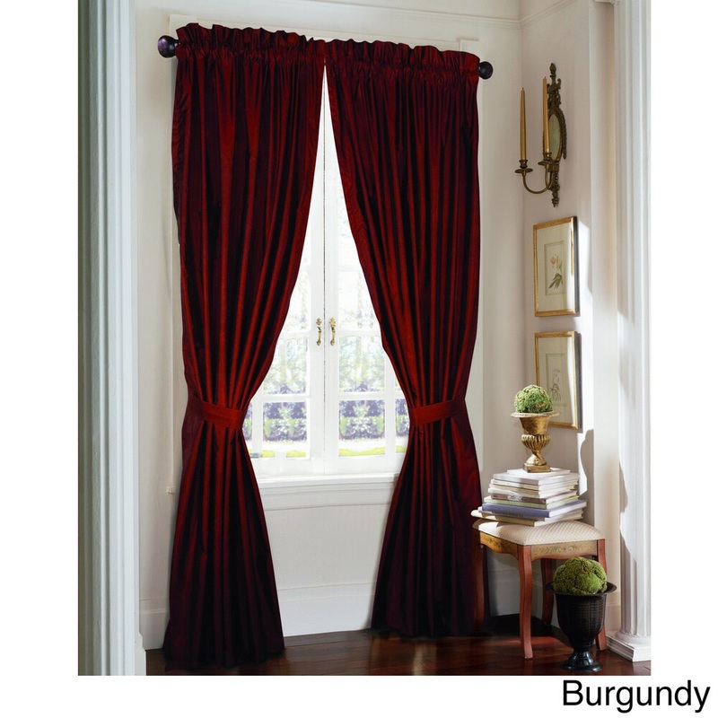Rose Tree Majesty Faux Silk 84 inch Curtain Panel Pair - 50 x 84