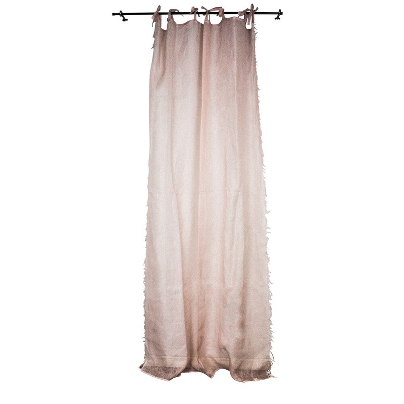 Sagebrook Home Linen Fry Edge Pink Window Curtain Panel