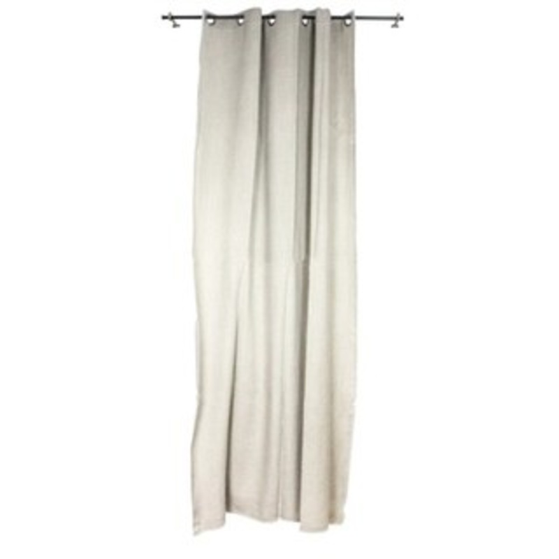 Sagebrook Home TC10290-04 Linen Curtain Panel, Contrast Stitch Taupe Linen, 55 x 102 Inches