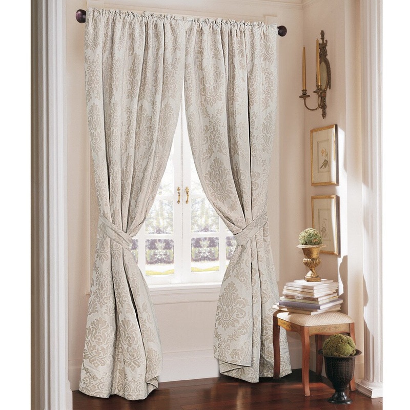 Rose Tree Crystal Jacquard Rod Pocket Curtain Panel Pair
