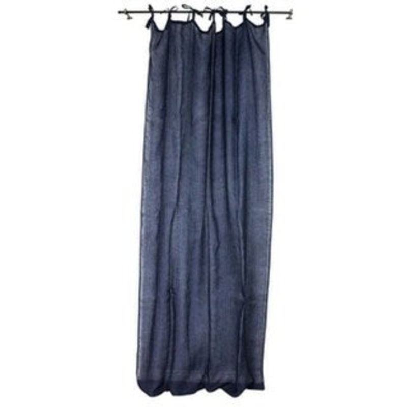 Sagebrook Home TC10294-03 Linen Sheer Curtain Panel, Navy Linen, 55 x 102 Inches
