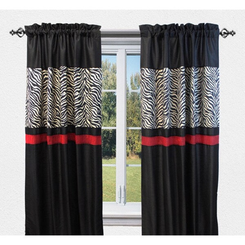 Sherry Kline True Safari Black 84-inch Curtain Panel Pair - 56 x 84 - 56 x 84