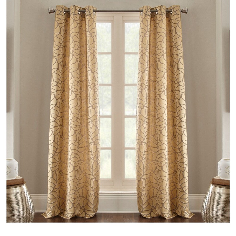 Amraupur Overseas Pencil Leaf Jacquard Curtain Sets (Pack of 2) - 37 x 84