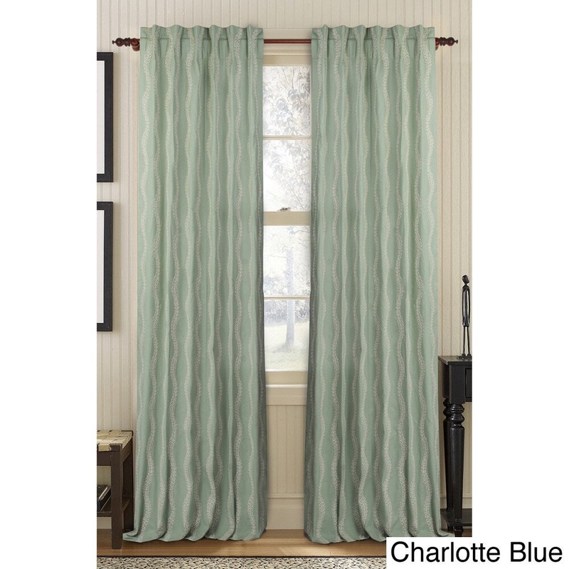 Ashley Embroidered Linen Rod Pocket Curtain Panel