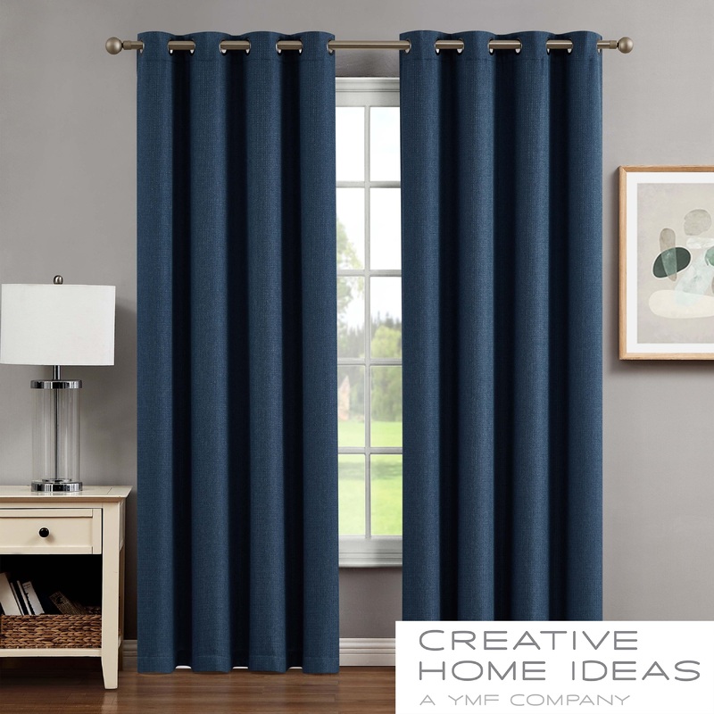 Creative Home Ideas Chyna Blackout Window Curtain, Room Darkening, Thermal Insulated, Grommets, Set of 2 Panels with 2 Tiebacks