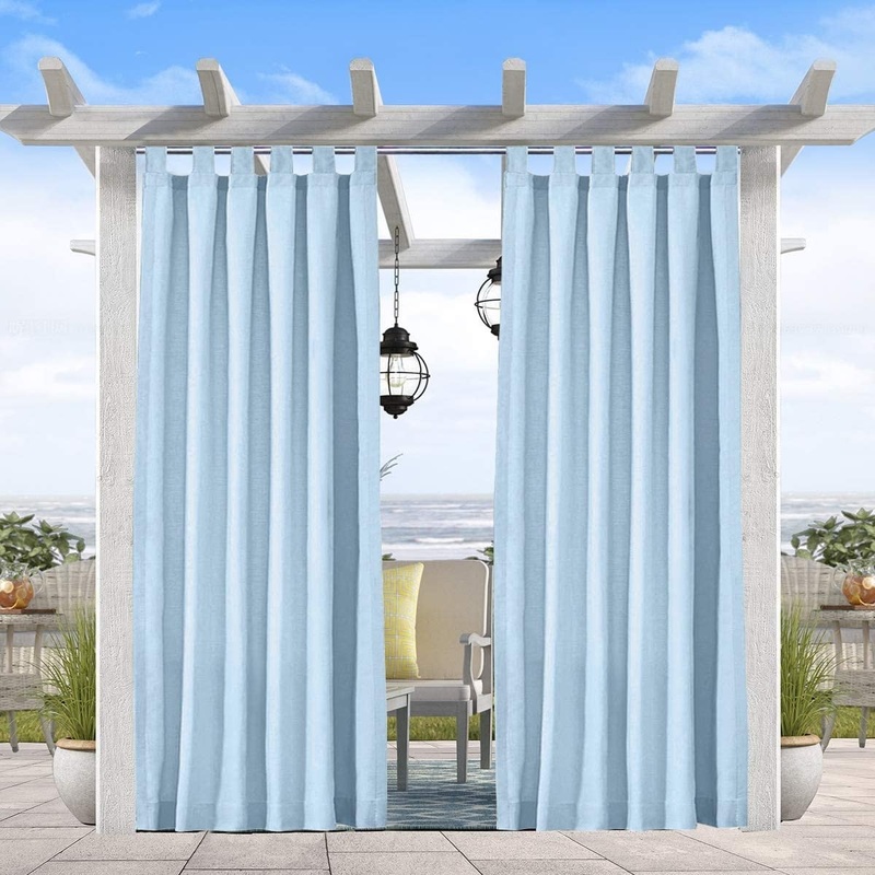 DCP 50" x 84" Patio Outdoor Curtain Waterproof Privacy Panel UV Protection Tab Top Drape