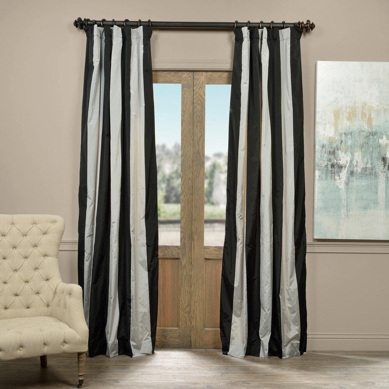 Berlin Faux Silk Taffeta Stripe Curtain (1 Panel)