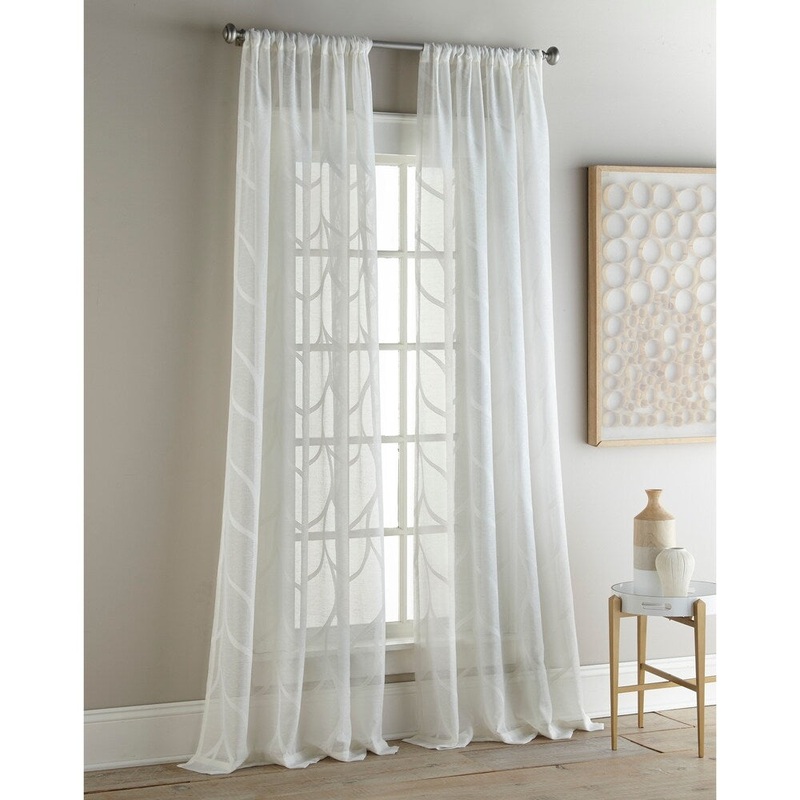 Sherry Kline Botanical Leaves 96-inch Jacquard Sheer Panel (Pair) - 52 x 96 - 52 x 96