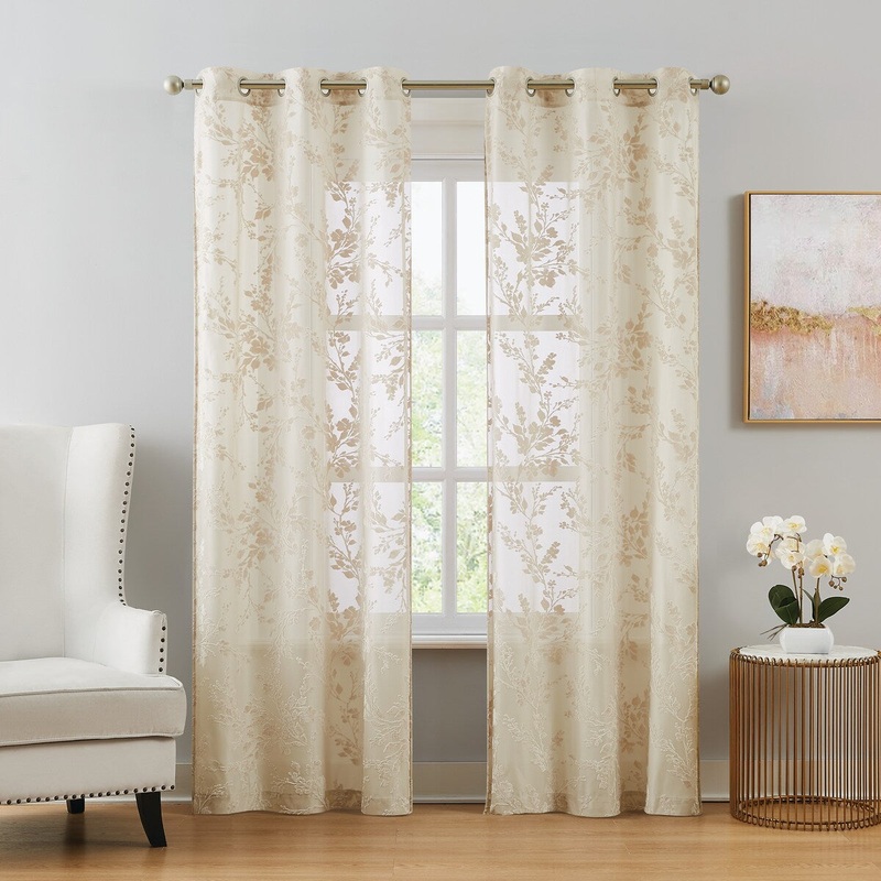 5th Avenue Lux Lark Burn Out Sheer Window Panel Pair