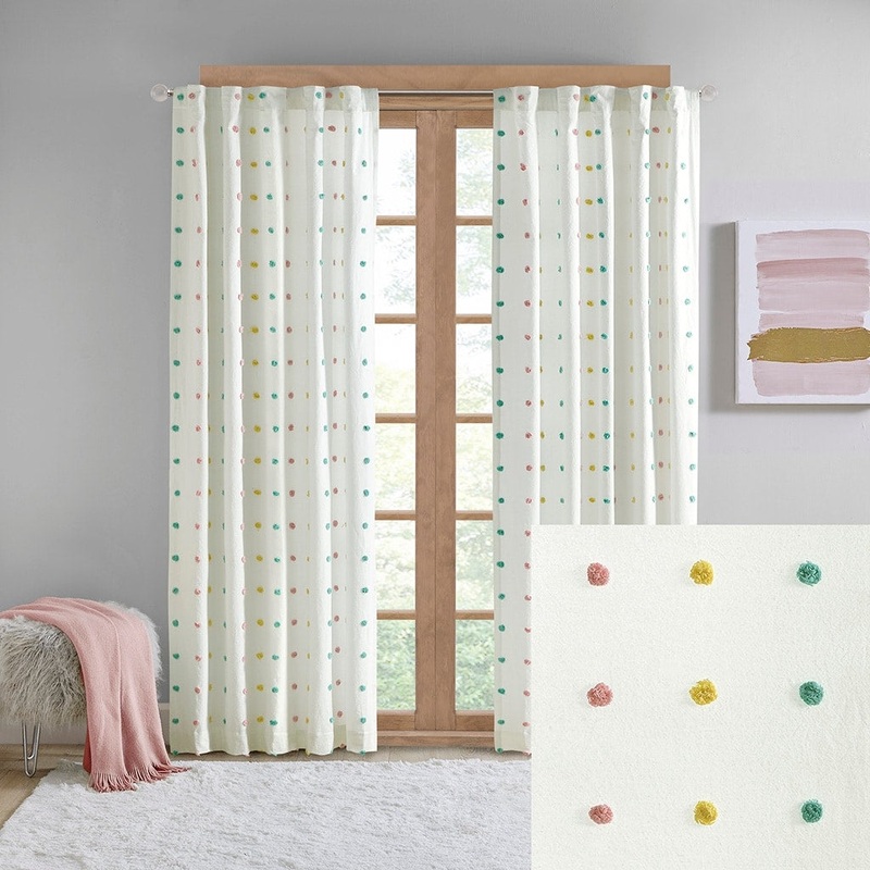 Cotton Jacquard Pom Pom Curtain Panel - 50*84