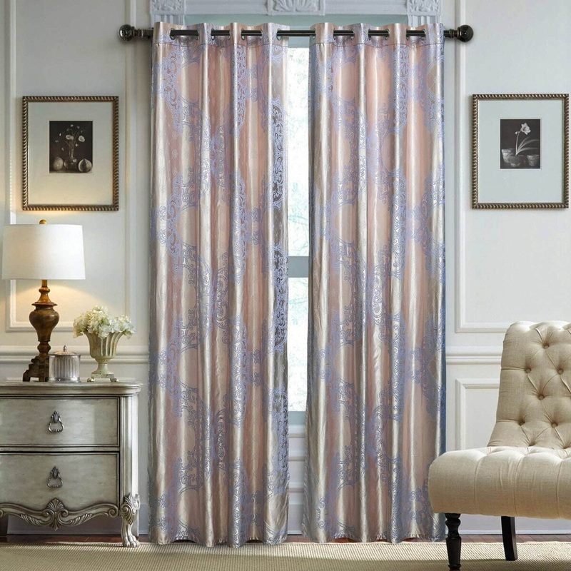 Damask Jacquard, Semi-Blackout curtain Panel, Tall 60 x 100 Inches