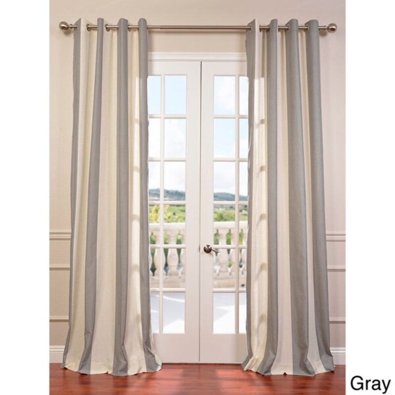 Del Mar Grommet Linen Blend Stripe Curtain (1 Panel)