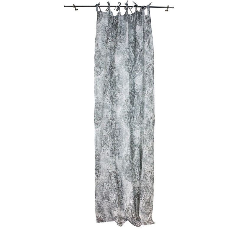 Sagebrook Home Paisley White/Grey Linen Window Curtain Panel