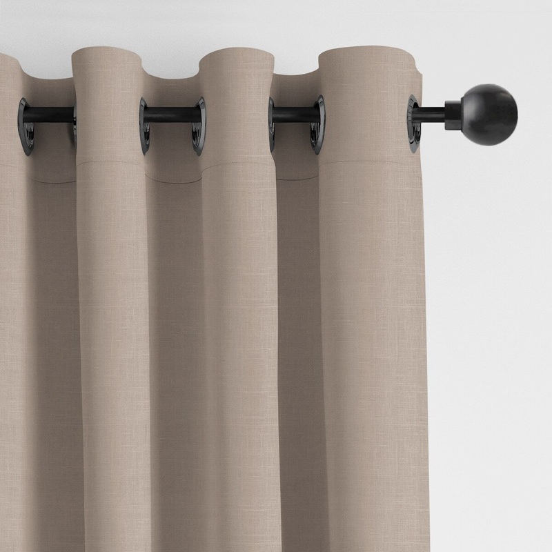 6ix Tailors Elsie Natural Grommet Top Drapery Panels Pair