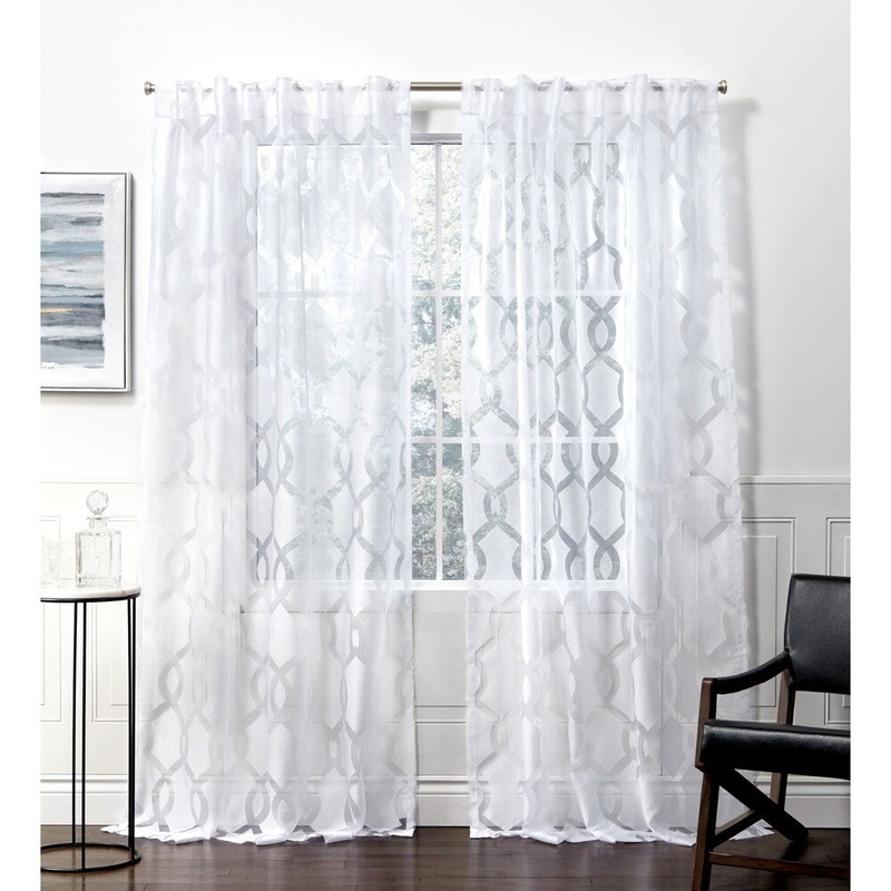 ATI Home Rio Burnout Sheer Hidden Tab Top Sheer Panel Pair