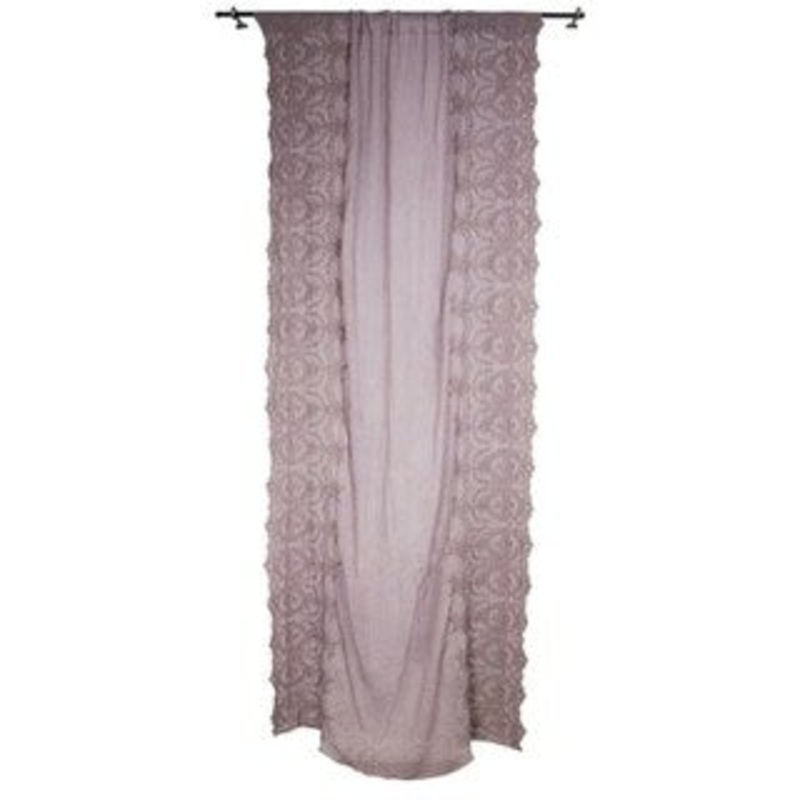 Sagebrook Home TC10293-02 Cotton Side Embroidered Curtain Panel, Rose Cotton, 55 x 102 Inches