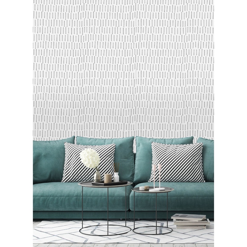 Black and White Sticks Peel and Stick Wallpaper