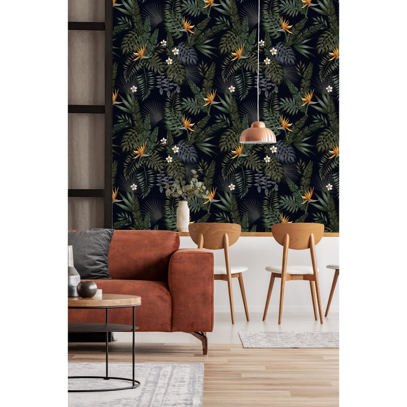 Dark Palm Mix Peel and Stick Wallpaper