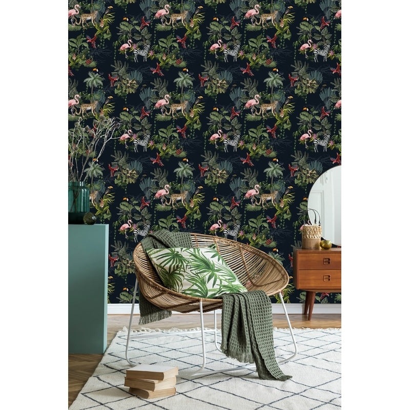 Exotic Animals Wallpaper Peel and Stick and Prepasted