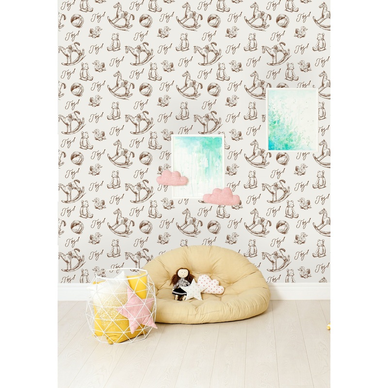 Vintage Kids Toys Peel and Stick Wallpaper