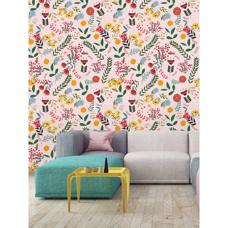 Cute Colorful Sweet Floral Flower Peel and Stick Wallpaper