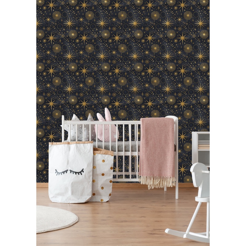 Stars and Circles Peel and Stick Wallpaper