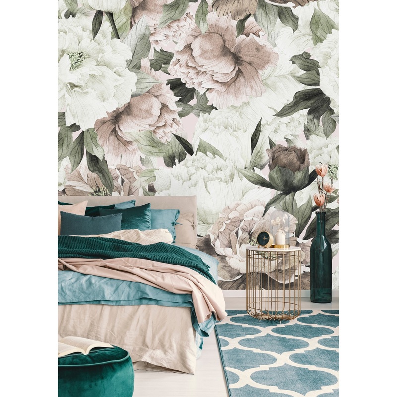 Vintage Bouquet Of Peonies Wallpaper Mural