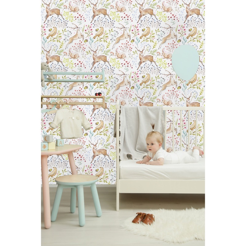 Watercolor Animals Peel and Stick Wallpaper