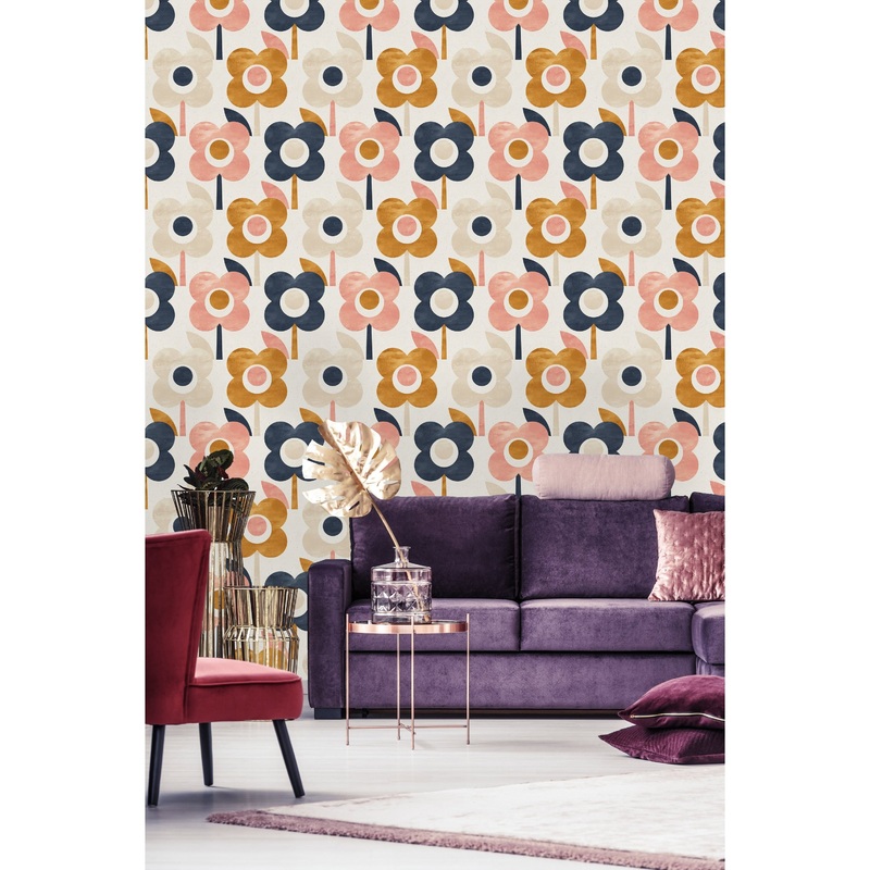 Watercolor Style Flowers Peel and Stick Wallpaper