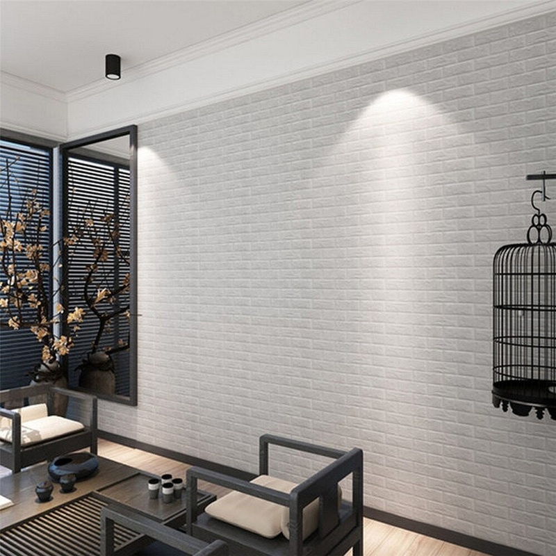 3D Brick Pattern Sticker Dor Wall Decor,24"x24"/pc