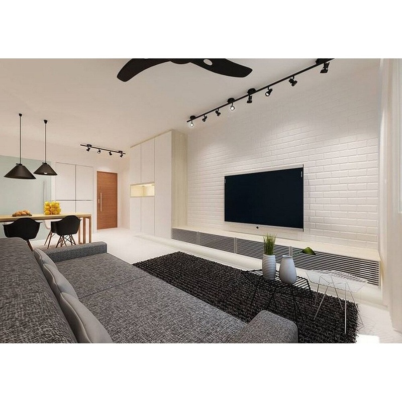3D White Brick Pattern Sticker Dor Wall Decor,24"x24"/pc - 40pc