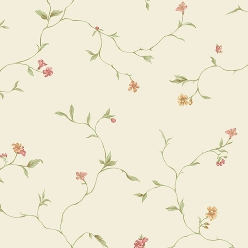 Chesapeake 32.7 Ft. x 20.5 In. Vinyl Red Floral Trail Wallpaper Covering