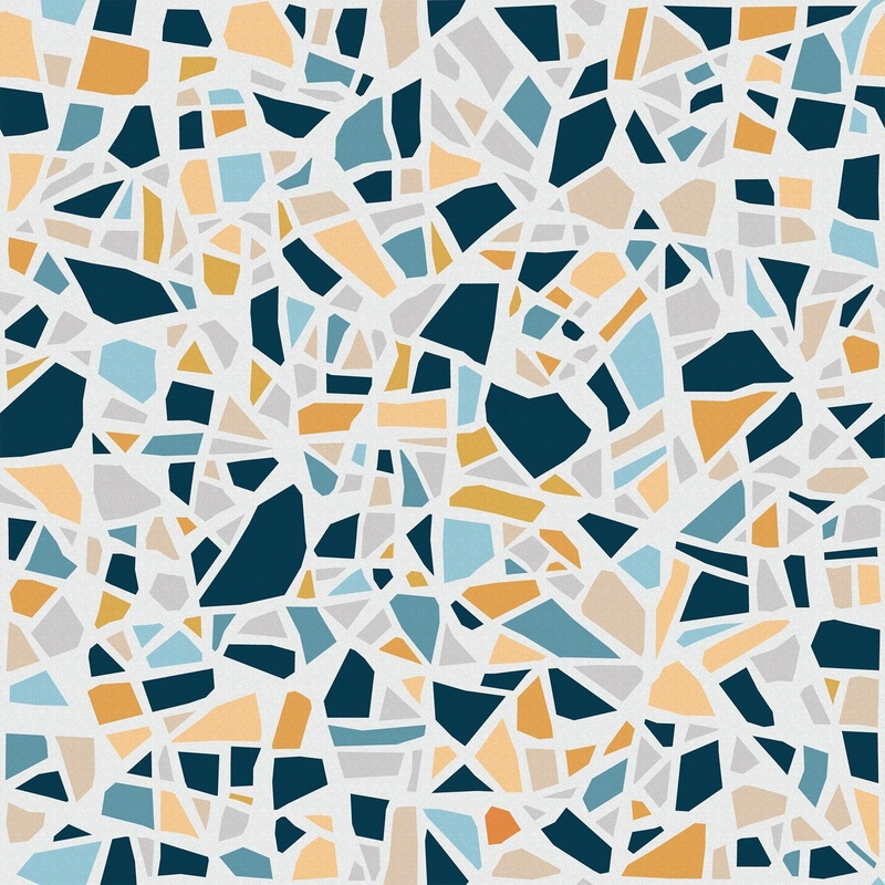 Colorful Broken Tiles Trencadis Pattern 15.7" x 78.7" Peel and Stick Terrazzo Wallpaper Roll
