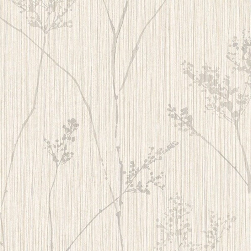 Cow Parsley Berwyn 32.7 Ft. x 20.5 In. Vinyl Grey Reeds Wallpaper Covering