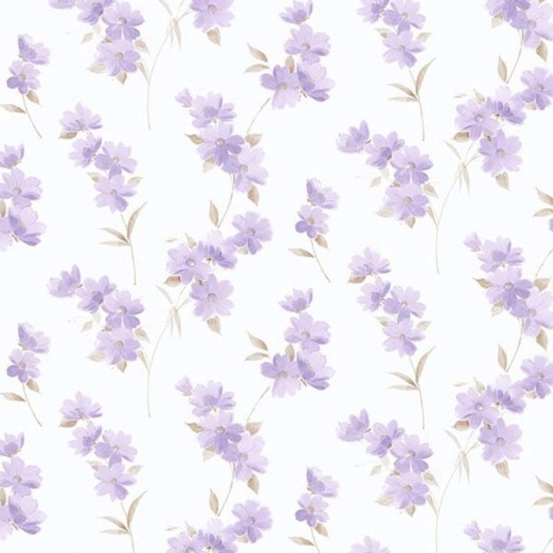 Dawn Floral Redmond 32.7 Ft. x 20.5 In. Vinyl Purple Floral Trail Wallpaper Covering