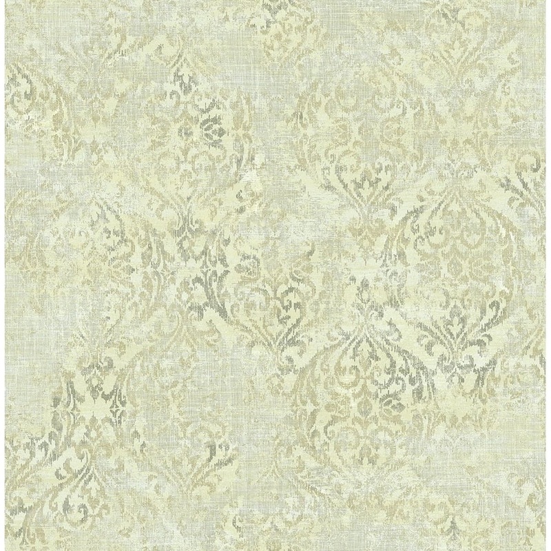Distressed Damask Wallpaper