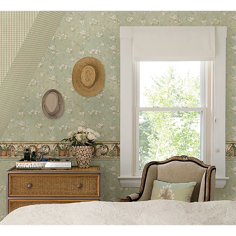 Flowers Margo Dixie Green Floral Trail 15' L X 6 W Wallpaper Roll