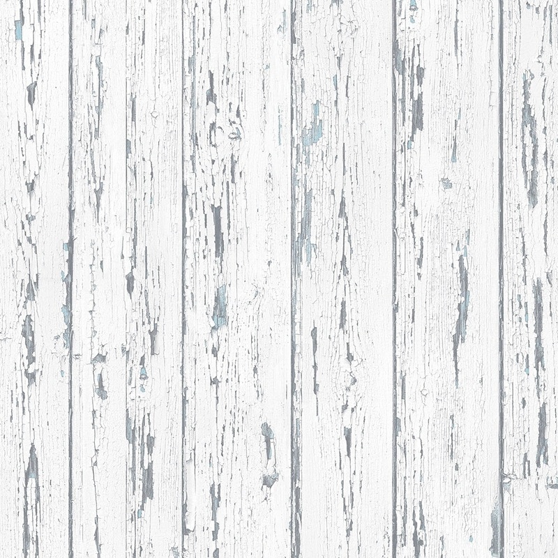 Shiplap Shiplap Wallpaper Wood in White Blue Turquoise Cotton Grey