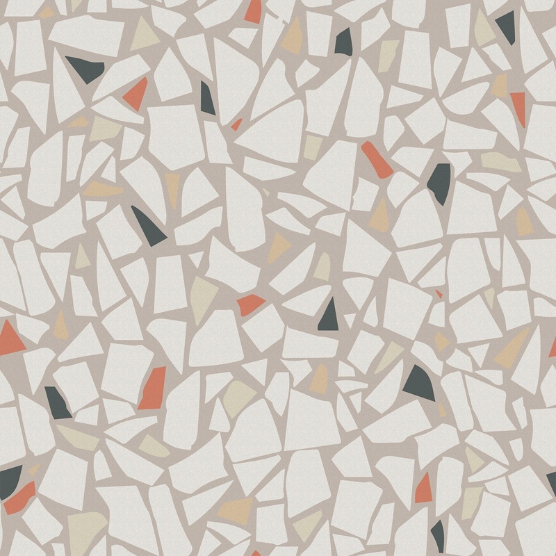 Stone Terrazzo Pattern Floor Stickers 15.7" x 78.7" Peel and Stick Texture Wallpaper Roll