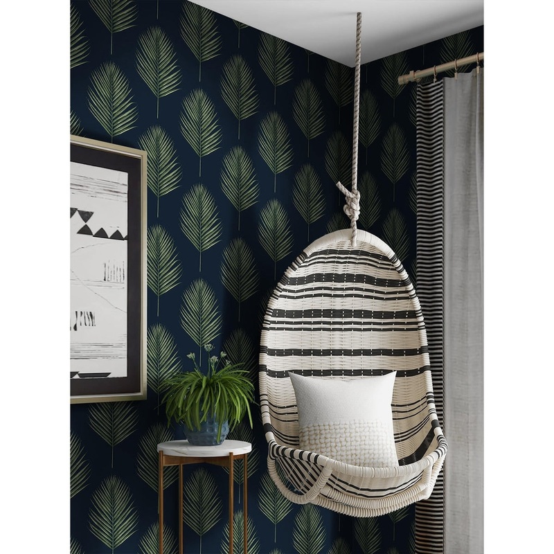 Alturas, Maui Palm Coastal Blue, 20.5 in. W x 18 ft. L roll, Peel and Stick Wallpaper Roll